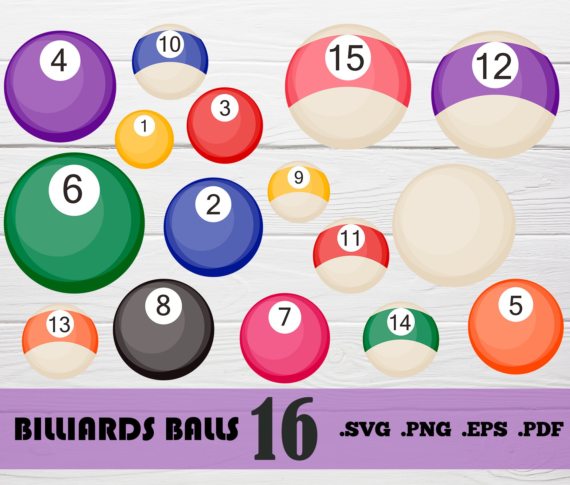 Billiard Balls Svg, Billiard Balls Clipart, Billiard Balls Png