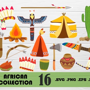 African collections svg,Native American Vector Art Bundle, cactus Vector, Arrowhead Vector, Tomahawk Vector, American Indian Vectors,svg