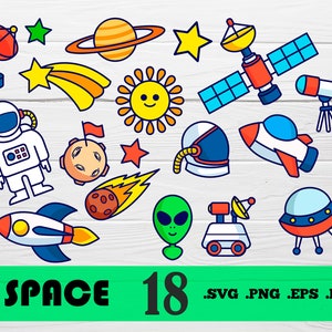 Space clipart svg bundle, outer space clipart, planets clipart, astronaut clipart, spaceship clipart,rocket clipart,print file,printable,svg