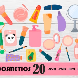 Cosmetics SVG, Cosmetic tools, Cosmetics Vector Clipart, Makeup Svg, Make up Svg, Cosmetic Graphics, Beauty Svg, Lipstick Svg,print file