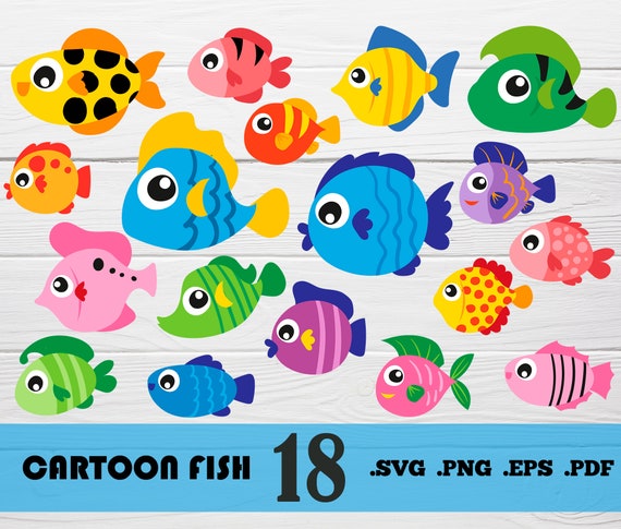 Pescado de dibujos animados svg pescado svg imágenes - Etsy España Pescado de dibujos animados svg pescado svg imágenes - Etsy España