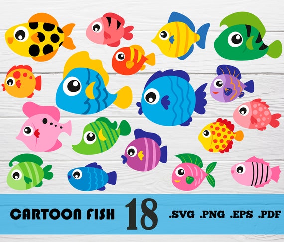 Cartoon Fish Svg, Fish Svg, Sea Clipart, Fishing Clipart, Ocean Clipart,  Colorful Fish Svg, Fish Png, Tropical Fish Clipart, Fish Silhouette -   Canada