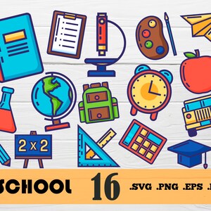 School svg,School Svg, School Supplies Svg, Back To School Svg, Teacher Svg, Teacher Bundle Svg, Classroom Supplies Svg,print file, svg file