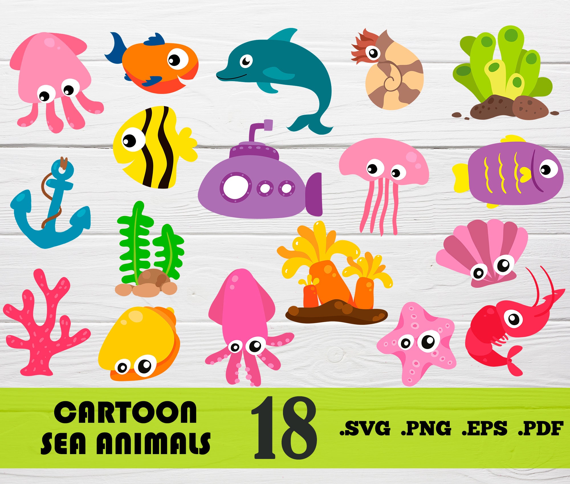 Cartoon Sea Animals Svgsea Animal Files Sea Animal SVG Sea - Etsy Cartoon Sea Animals Svgsea Animal Files Sea Animal SVG Sea - Etsy