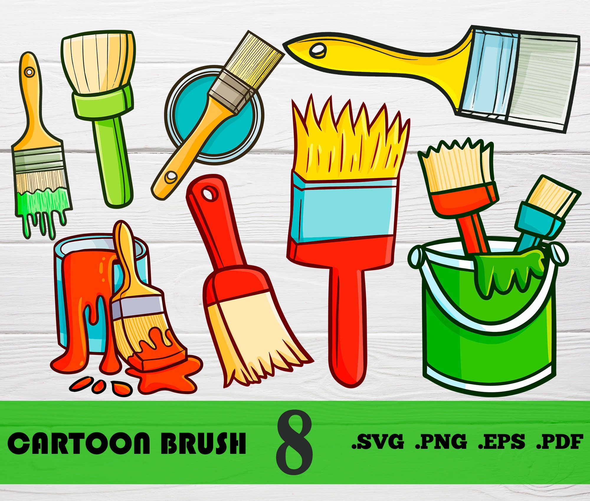 cartoon paintbrush outline 24063038 PNG