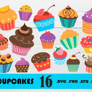 Cupcake SVG Bundle, Cupcake SVG, Cupcake Clipart, Cupcake print file, Cupcake Vector, sweets svg, print file, imprimable, fichier svg, svg
