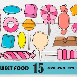 Sweet food svg,Candy Svg Bundle,Lollipop svg,Sweet treats svg,Candy clipart vector,candies svg,candy cane SVG, Printable Birthday Party, svg