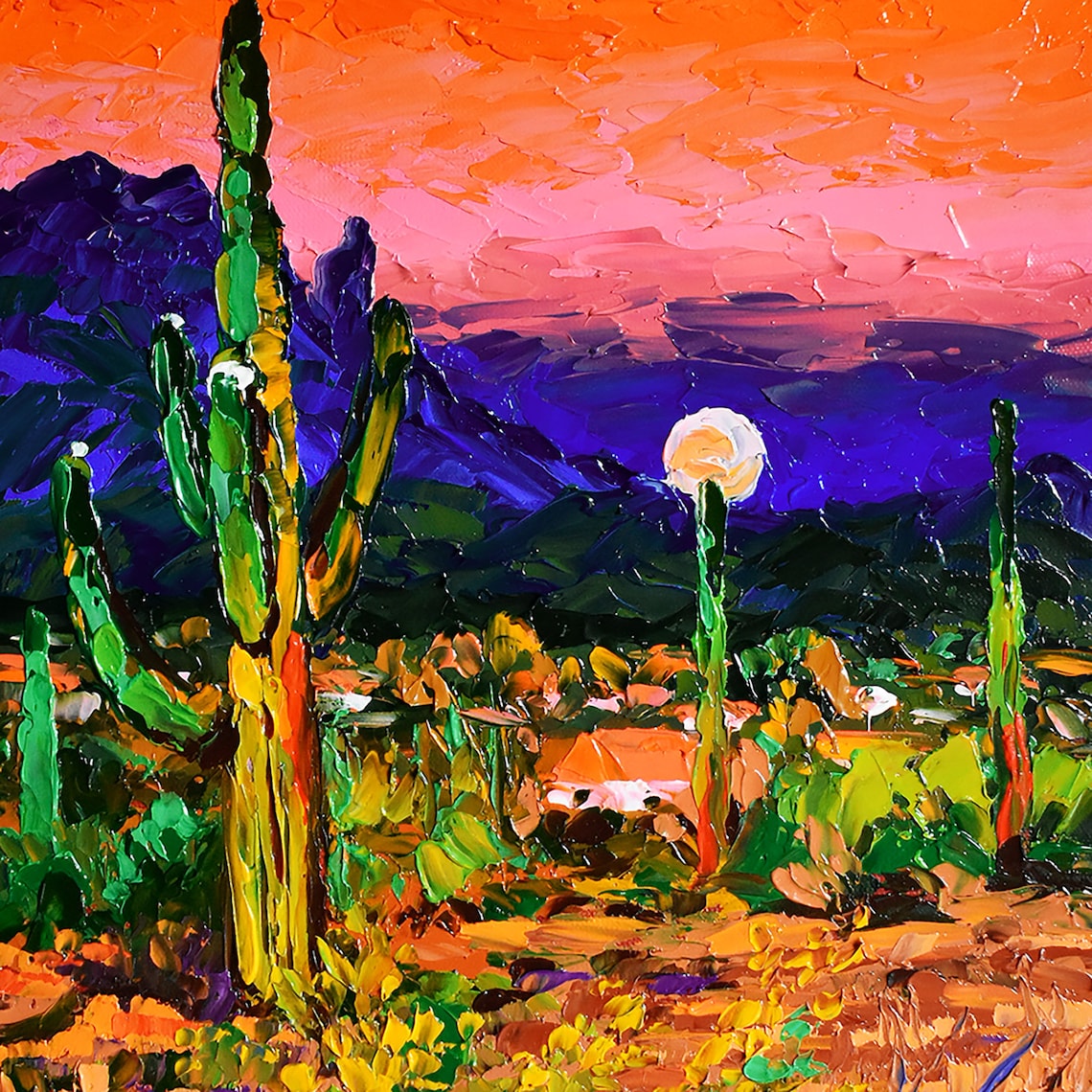Arizona Art Original Landescape Painting Wall Decor Oil Small Etsy