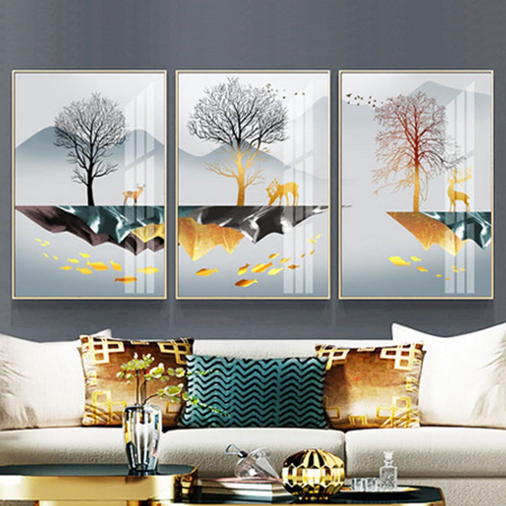 DIY Ölgemälde Wohnzimmer Schlafzimmer Triptychon dekorative | Etsy