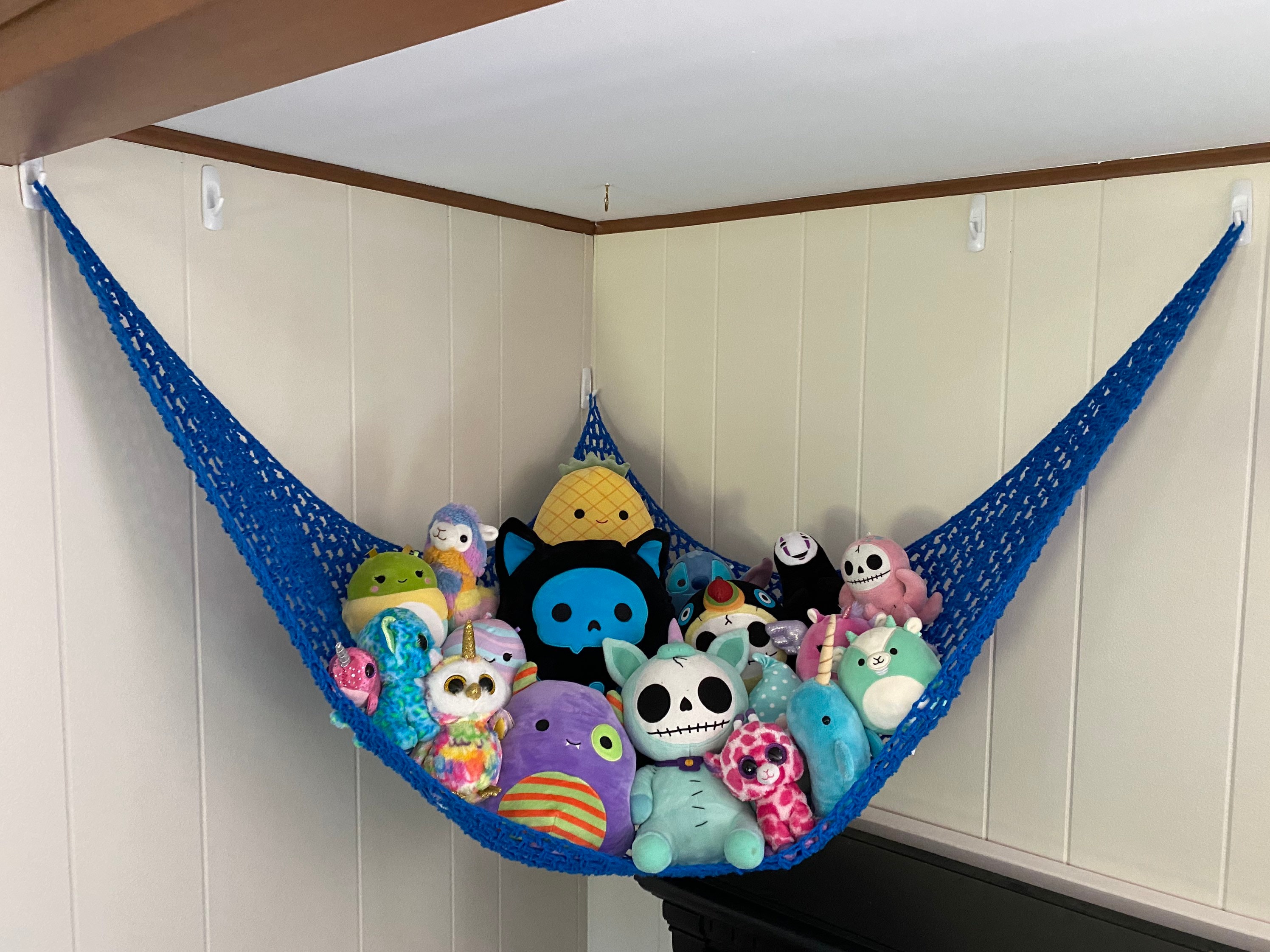 Bright Blue Squishmallow or Stuffed Animal Crochet Storage | Etsy