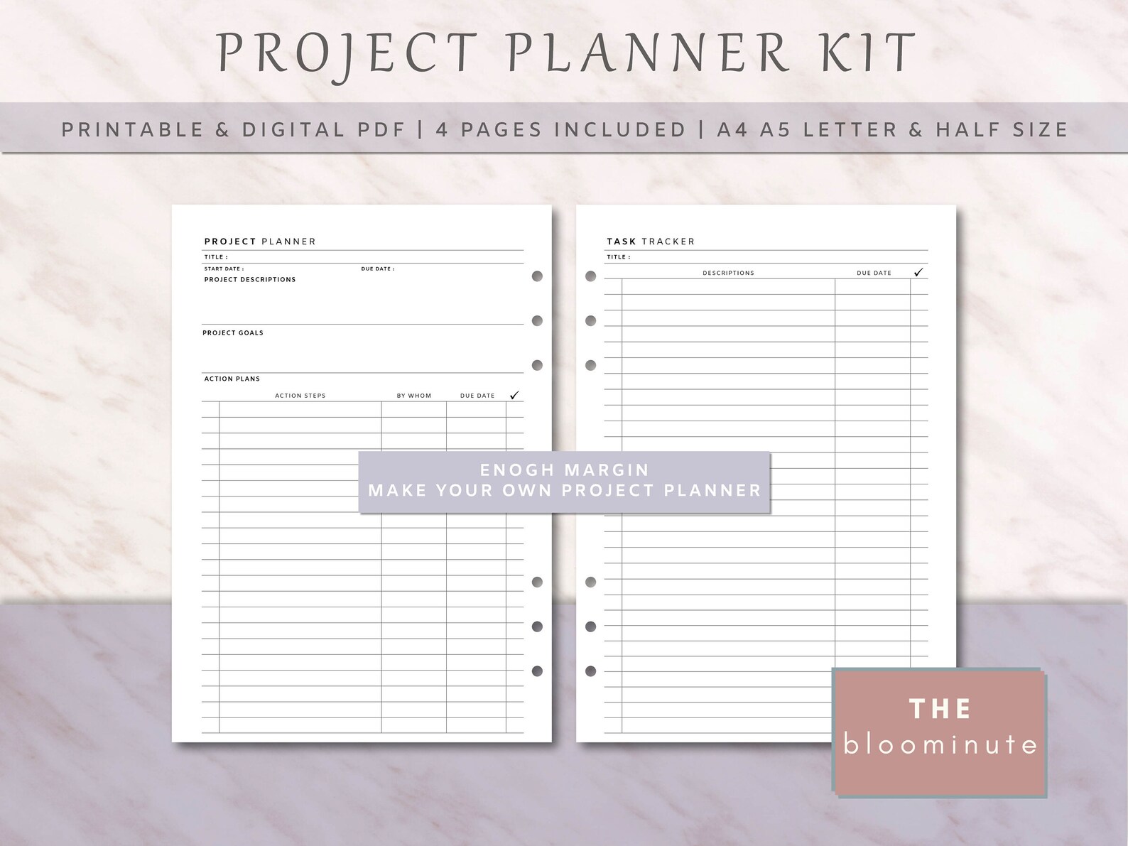 Printable & Digital Project Planner | Project Management PDF A4 A5 ...