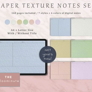 168 Paper Texture Digital Note Taking Template, Dot, Lined, Cornell, Blank, Goodnotes, Notability, Noteshelf, Xodo, Horizontal, A4&Letter