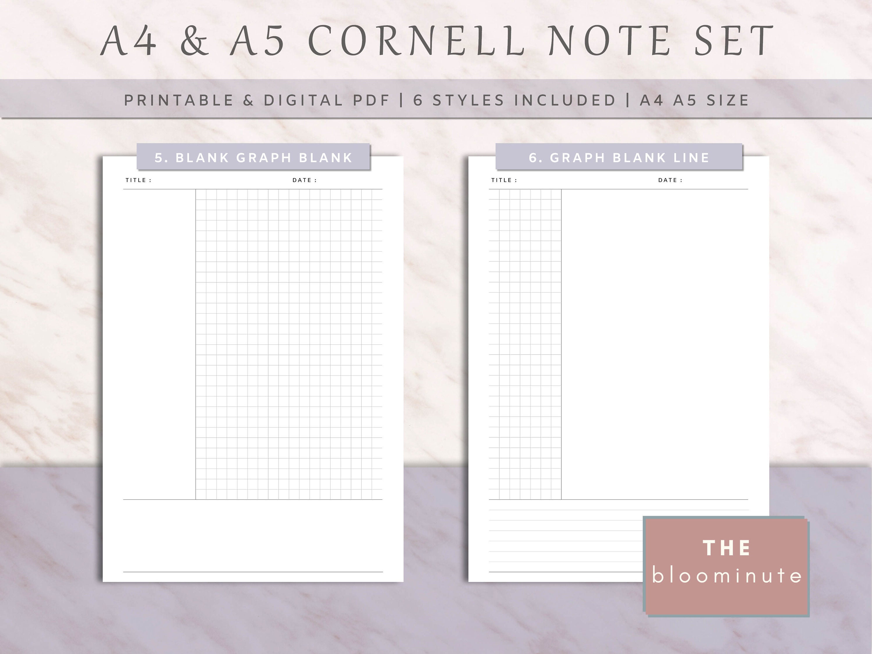 Ink Friendly Printable Cornell Note Kit Lecture Note Taking for School ...