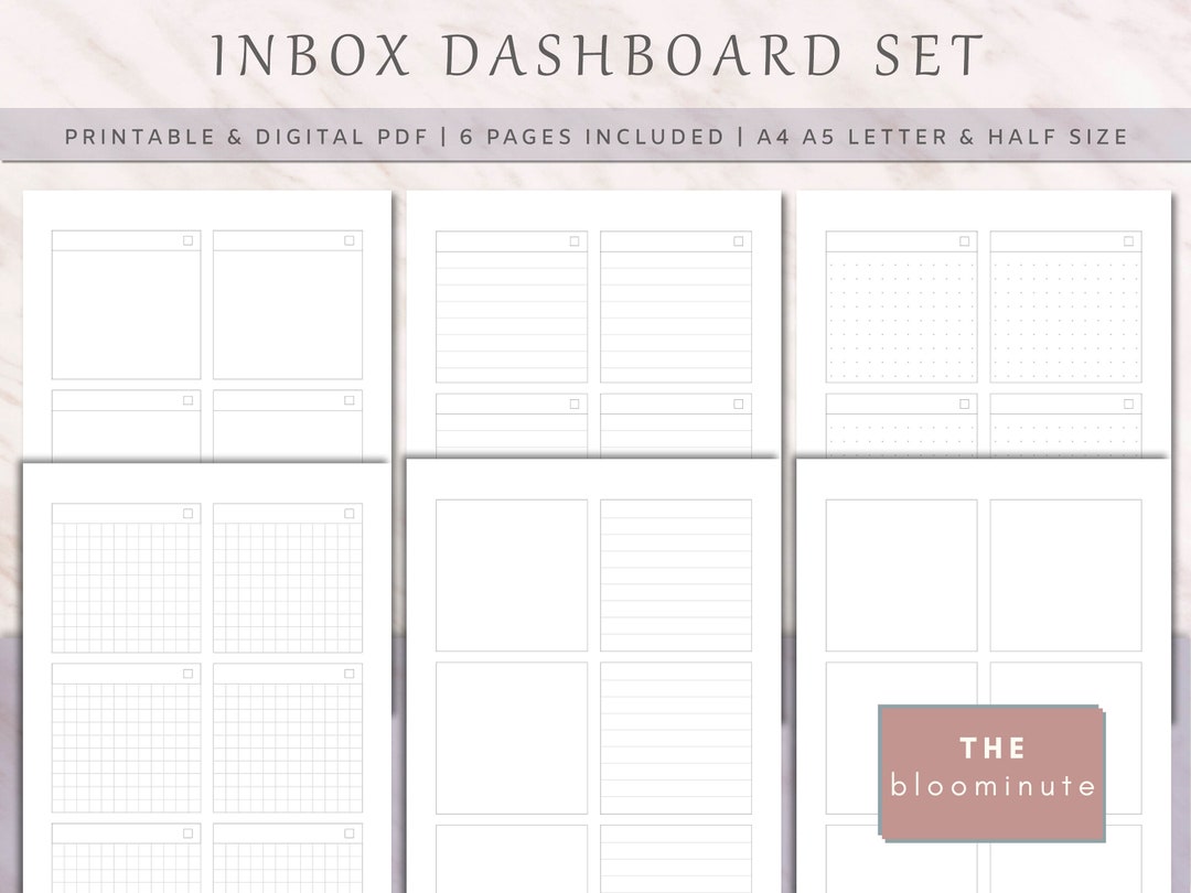 Planner Inbox Layout Printable Inbox Planner Dashboard, Brain Dump List, Get It Done List ...