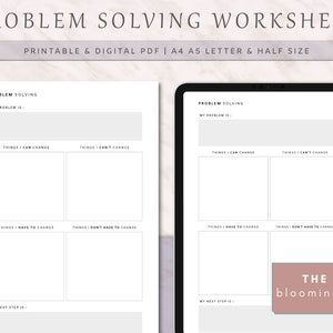 Printable Problem Solving Worksheets, Reduce Anxiety, Decision Maker, A4, A5, Letter, Half Letter, Brain Dump, Thought Organizer, PDF