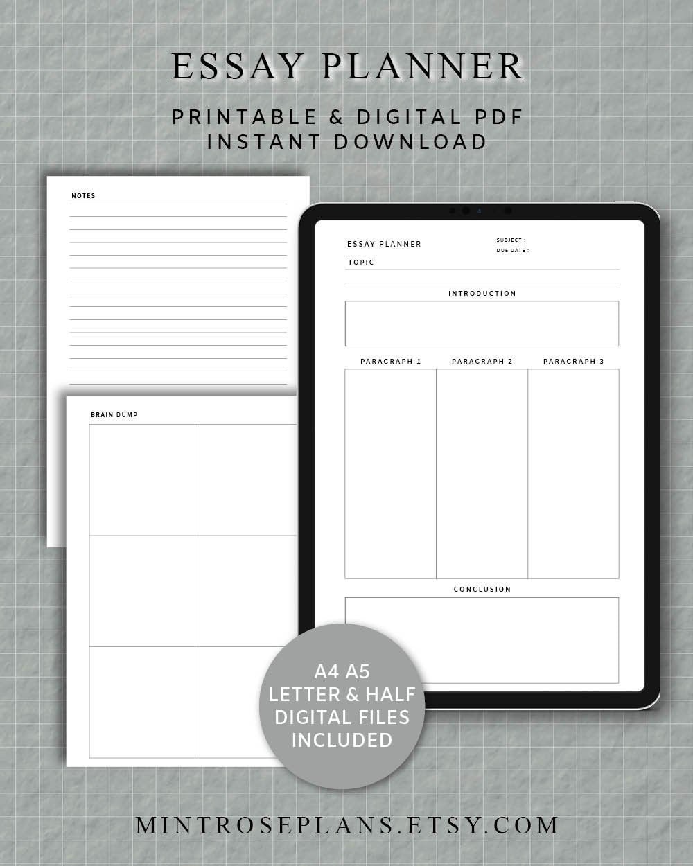 essay planner format