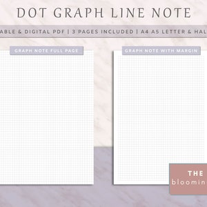 Student Note Taking Paper Printable Dot Graph Line Note | Etsy