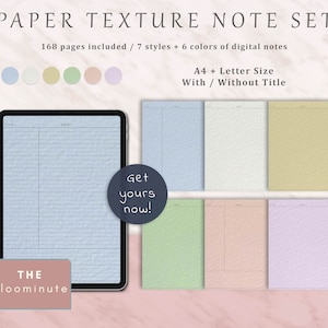 168 Paper Texture Digital Note Taking Template, Dot, Grid, Lined, Cornell, Blank, Goodnotes, Notability, Noteshelf, Xodo, A4, PDF, Vertical
