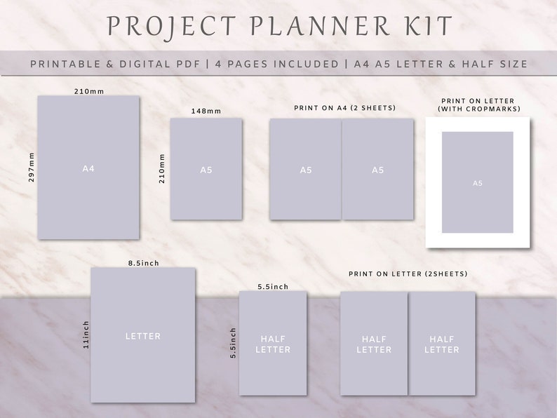 Printable & Digital Project Planner | Project Management PDF A4 A5 ...