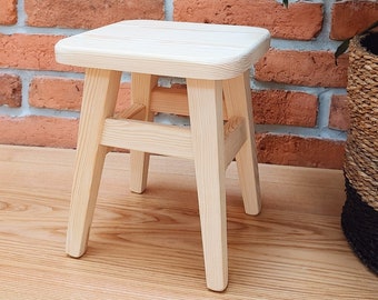 Personalized Natural Wooden Nursery Chair, Stool for Little Kids, Kids Furniture, Toddler Chair, Child Bench, Small Wooden Chair, Kids Gift