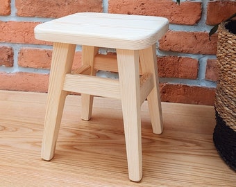 Natural Unpainted Wooden Nursery Chair, Stool for Little Kids, Kids Furniture, Toddler Chair, Child Bench, Small Wooden Chair, Kids Room