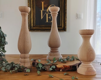 Wooden Candle Holders, Candlesticks Wedding Set of 3, Rustic Candle Holder, Natural Wood Candlestick, Wedding Decor, Rustic Wedding Accents