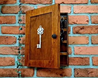 Eikenhouten luiken, natuurlijk houten familiesleutelkastje en decoratie, hangende sleutelkast, sleutelhaken, rustiek sleutelkastje, sleutelopslag, housewarmingcadeau