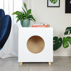 Cat litter box enclosure, Personalized cat house, Wooden cat box, Pet house, Plywood pet furniture, Cat cave, Mood for cats, Space for cats