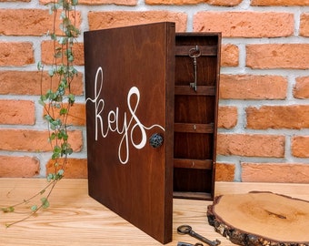 Porte-clés en bois personnalisé avec nom de famille, porte-clés, porte-clés mural, porte-clés mural, boîte à clés en bois, cadeau de pendaison de crémaillère, cadeau de mariage