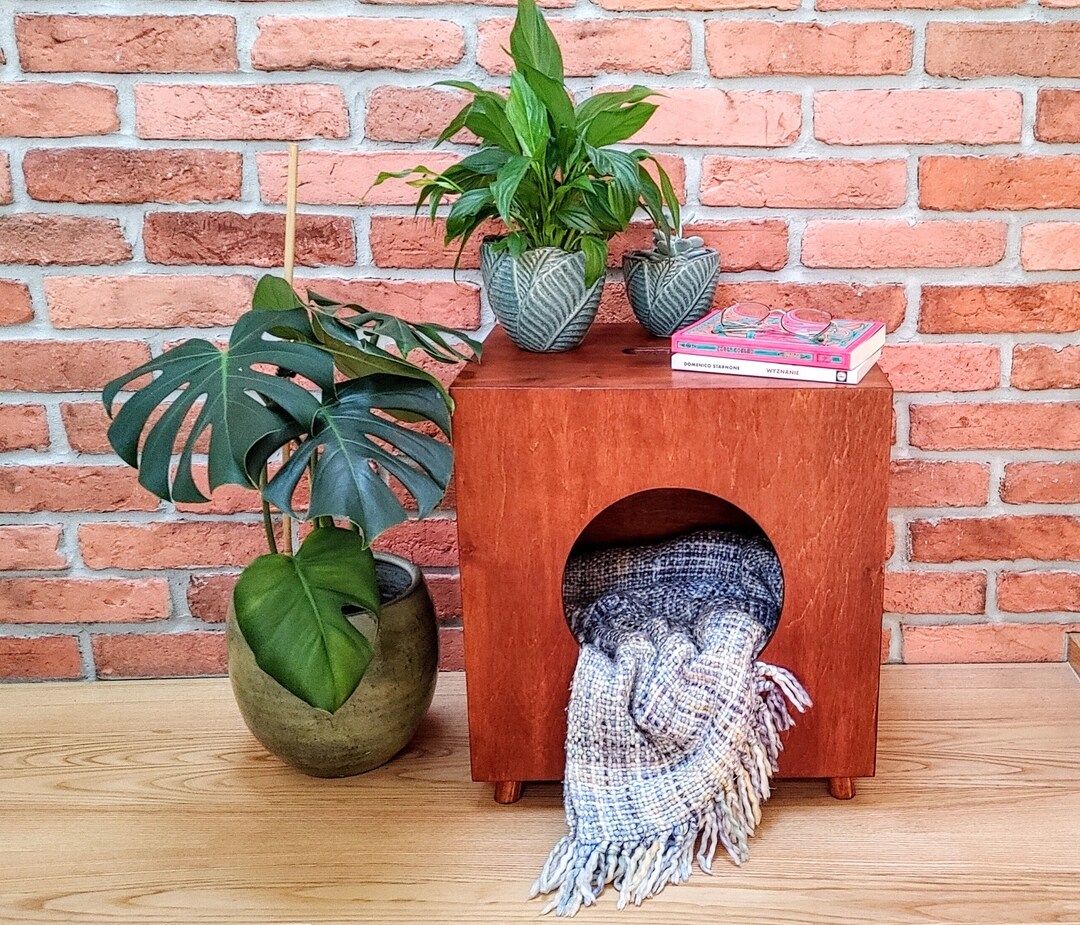 Cat Litter Box Enclosure With Litter Box and Spatula, Modern Pet House ...