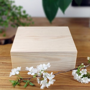 Big Wood Rustic Wedding Box Album and Souvenirs Box, Wooden Treasure Chest Box, Natural Wood Raw Wooden Storage, Natural Plain Wooden Box