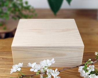 Big Wood Rustic Wedding Box Album and Souvenirs Box, Wooden Treasure Chest Box, Natural Wood Raw Wooden Storage, Natural Plain Wooden Box