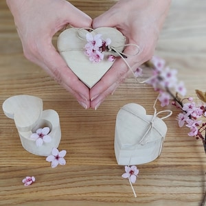 Ring Box Heart shape, Rustic Wooden Box, Wedding Box, Heart Ring Box, Engagement Box, Engagement Ring, Unfinished Keepsake Box, Blank Wood