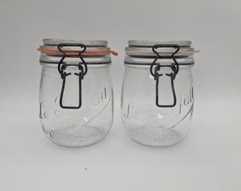 Lot de 3 bocaux et support décor oies - Arts de la table