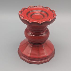 Kerzenhalter Kerzenständer Siekera Qualität Keramik, rot midcentury Vintage Ceramic