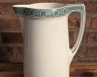 Jarra de cerámica Villeroy & Boch Art Déco, jarra de agua de cerámica antigua, jarra de agua vintage Villeroy y Boch Square Jug Éster