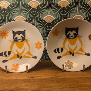 Kahla Vintage children&#39;s tableware motif raccoon deep plate and flat plate