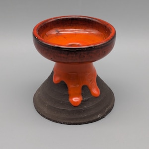 Candeliere Danimarca anni '70 Arancione Marrone Ceramica Artistica