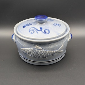 Marzi y Remy, olla para arenques, terrina de pescado de gres, Westerwald 3098/2, decoración de cocina