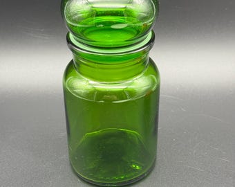 バブルストッパー付き薬瓶 – 1970年代 – ベルギー製、18 cm、エメラルドグリーン
