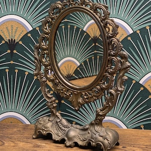 Table mirror folding mirror brass, vintage, home decoration, antique