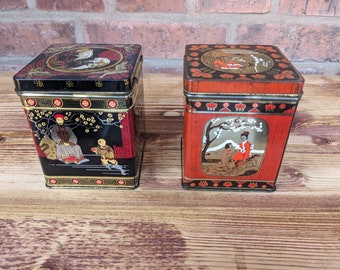 Vintage tea tin 80s Chinese tea tins