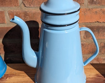 Vintage Kaffeekanne Madam Bla dänisch Blau, Landhaus Küche - 50er Jahre Landhausküche Dekoration