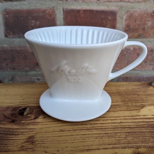 Melitta filter, coffee filter 102 - 1-hole - white - porcelain vintage
