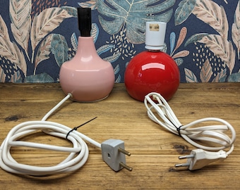 Base per lampada vintage scandinava rossa/rosa per paralumi E27 ed E14