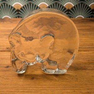 BEAR Handmade Glass Paperweight, 70s, Desk Decoration