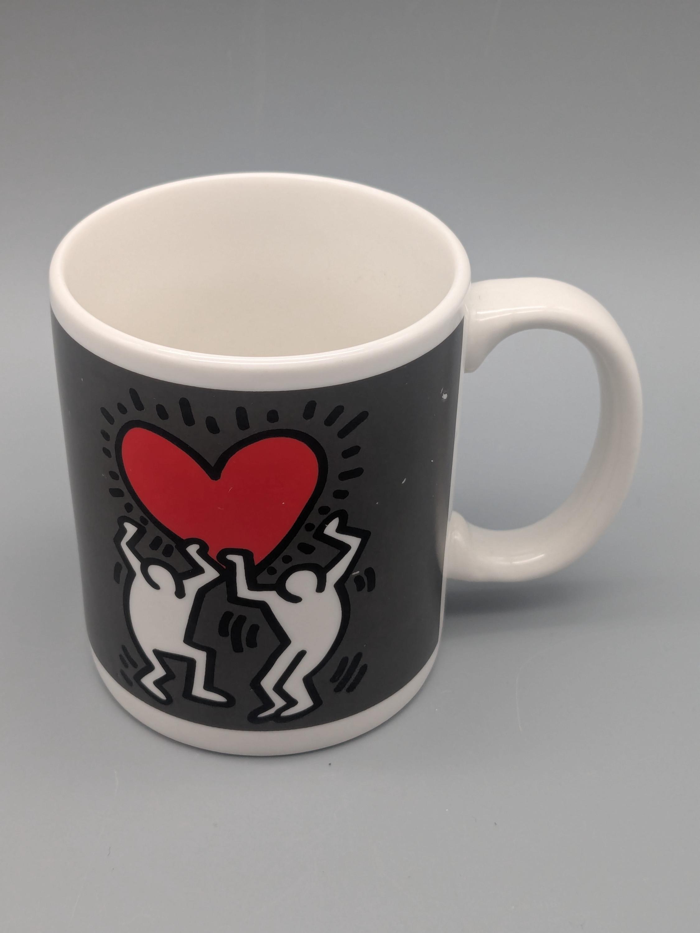 Mug Keith Haring Coeur Love - Pop Art, Lithographie, 325ml, Passe Au Micro-ondes, Avec Boîte