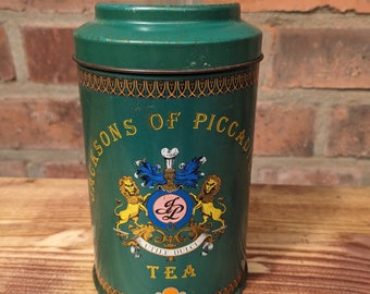 Green tea caddy Vintage Jackson of Picadilly from England