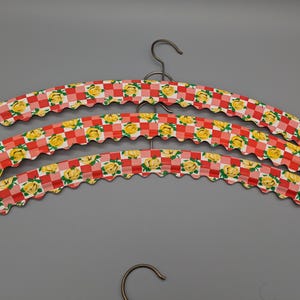 Vintage coat hangers from the 70s, coat hangers, clothes hangers, checked clothes hangers