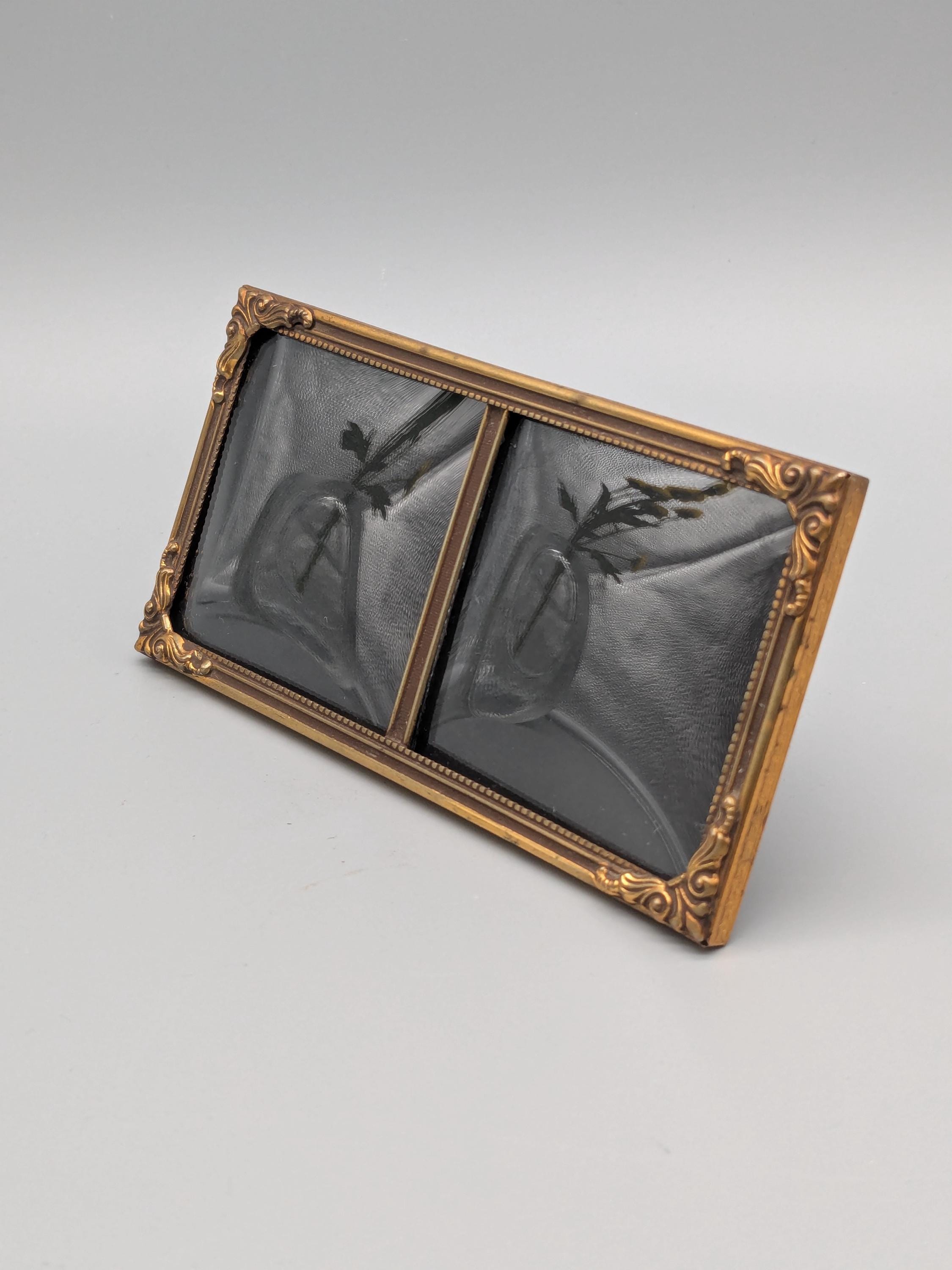 HP Denmark Double Frame / Picture Frame Metal Brass, Vintage